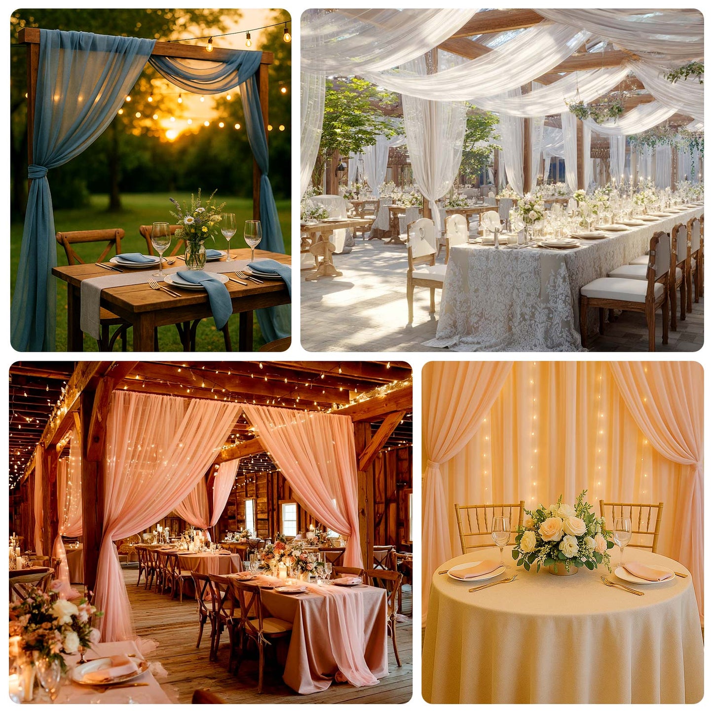 Sheer Backdrop Drape – 5ft x 14ft Wedding Arch & Ceiling Decor Panel, Wrinkle Free with Soft Shimmer