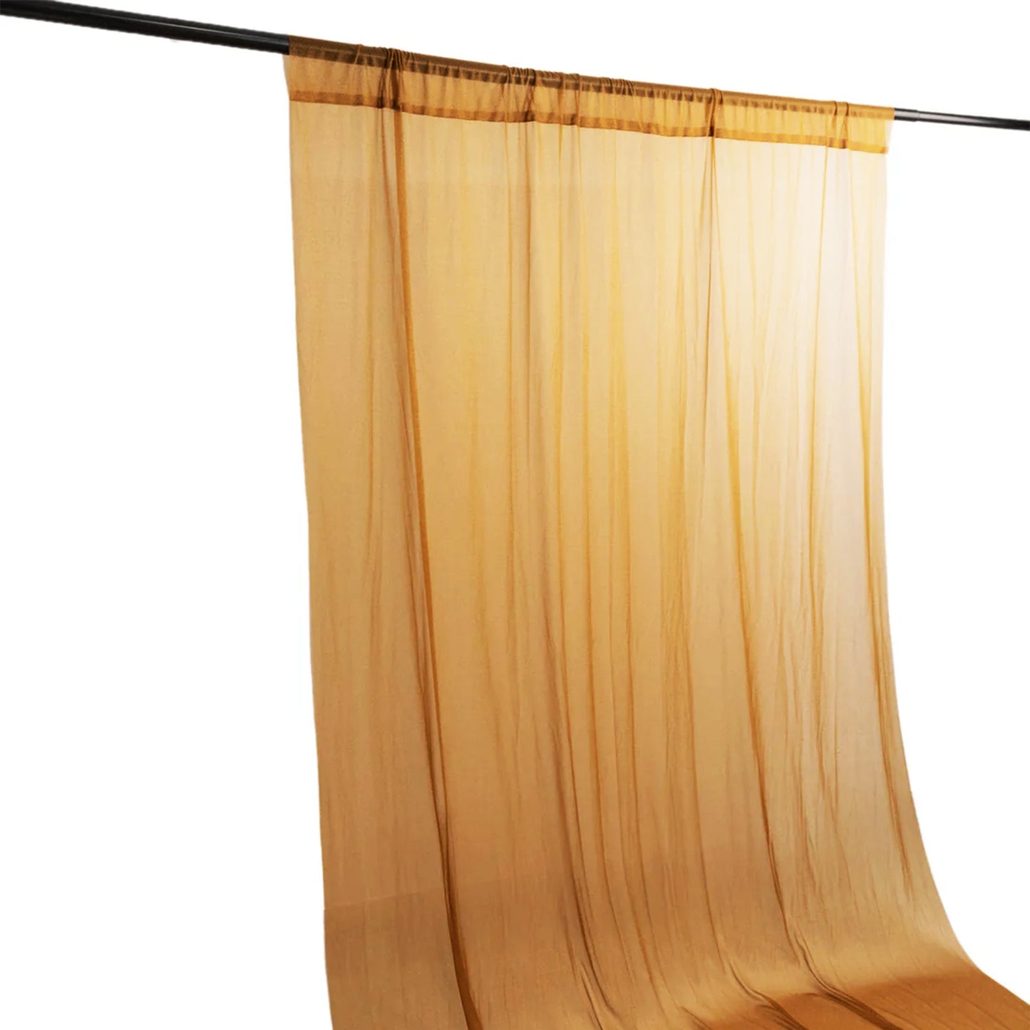 Gold Sheer Backdrop Drape – 5ft x 14ft Wedding Arch & Ceiling Decor Panel, Wrinkle Resistant with So