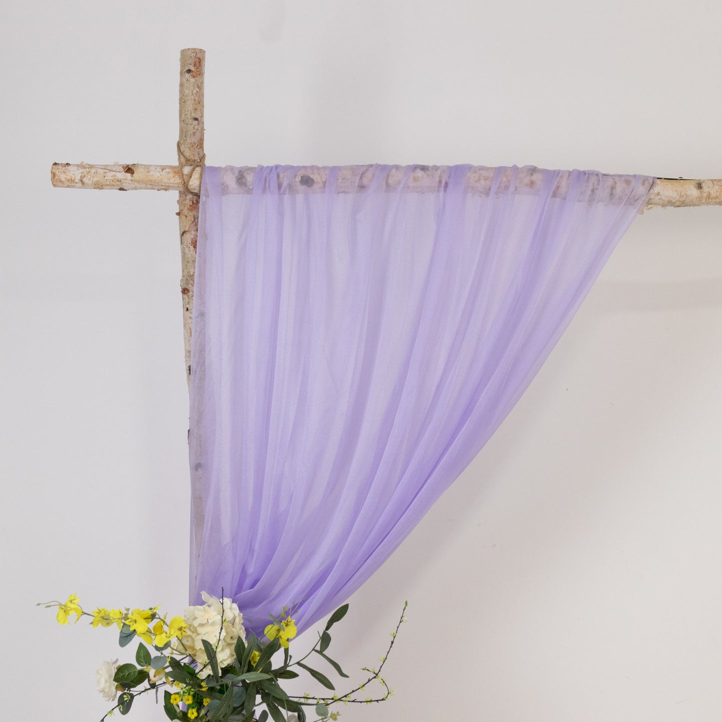 Lavender Lilac Sheer Backdrop Drape – 5ft x 14ft Wedding Arch & Ceiling Decor Panel, Wrinkle Free with Soft Shimmer