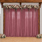 Mauve sheer backdrop drape for wedding arch and ceiling decor.