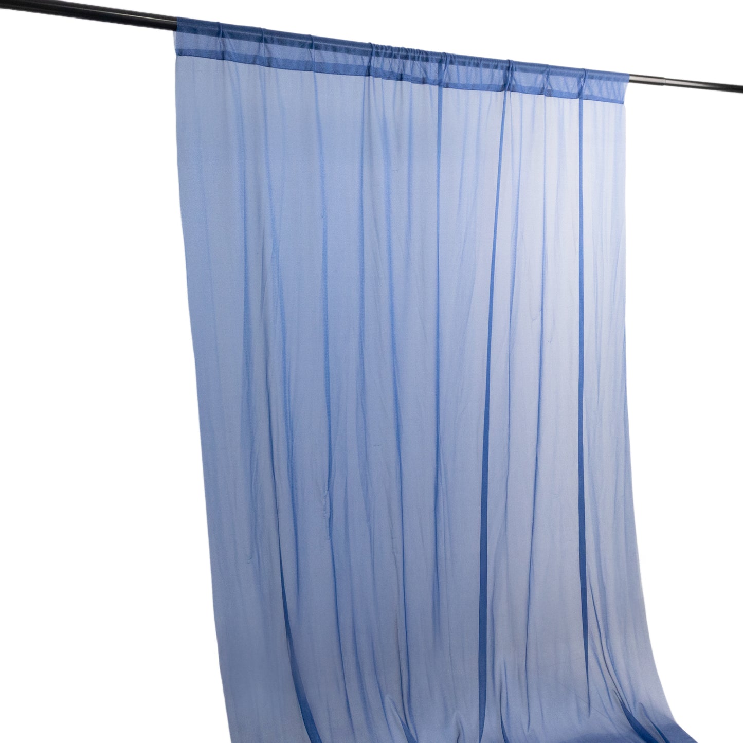 Navy Blue Sheer Backdrop Drape – 5ft x 14ft Wedding Arch & Ceiling Decor Panel, Wrinkle Free with Soft Shimmer