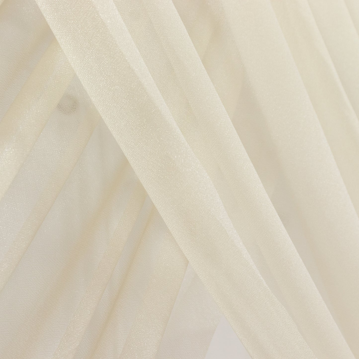 Beige sheer backdrop drape with soft shimmer for wedding arch decor. #whtbkgd