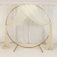 Beige sheer backdrop drape for wedding arch and ceiling decor.