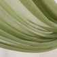 Dusty sage green sheer backdrop drape for wedding arch and ceiling decor.