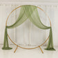 Dusty sage green sheer backdrop drape for wedding arch and ceiling decor.