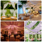 Beige sheer backdrop drape for wedding arch and ceiling decor.
