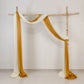 Brown and cream wedding arch drape, ideal for elegant decor.