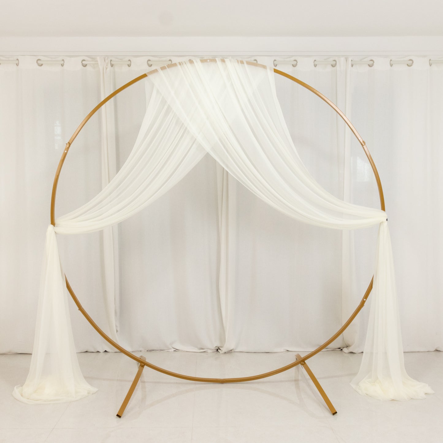 Ivory Sheer Backdrop Drape – 5ftx32ft Wedding Arch & Ceiling Decor Panel, Wrinkle Free with Soft Shimmer