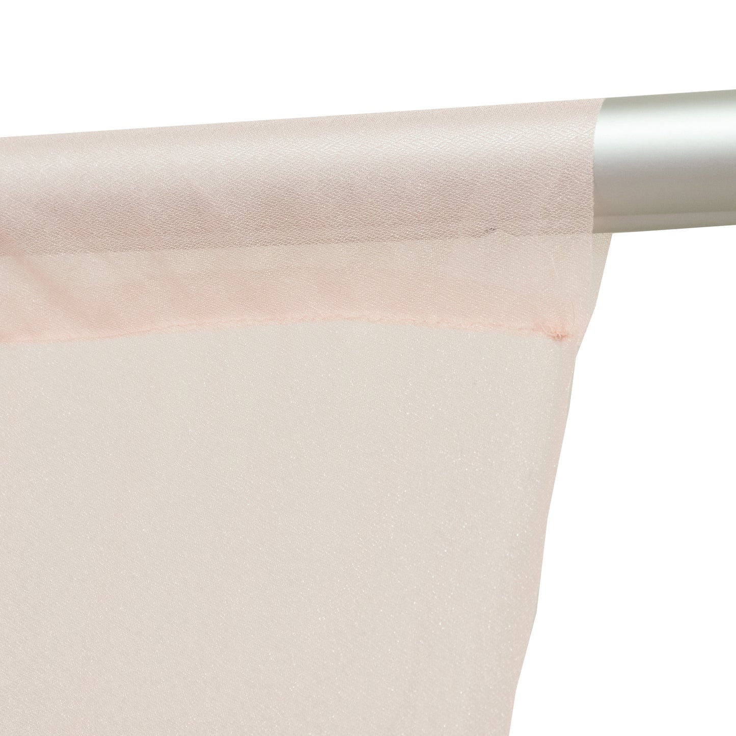 Blush sheer backdrop curtain panel for wedding decor.