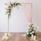 Blush sheer backdrop curtain panel draped elegantly for wedding decor.