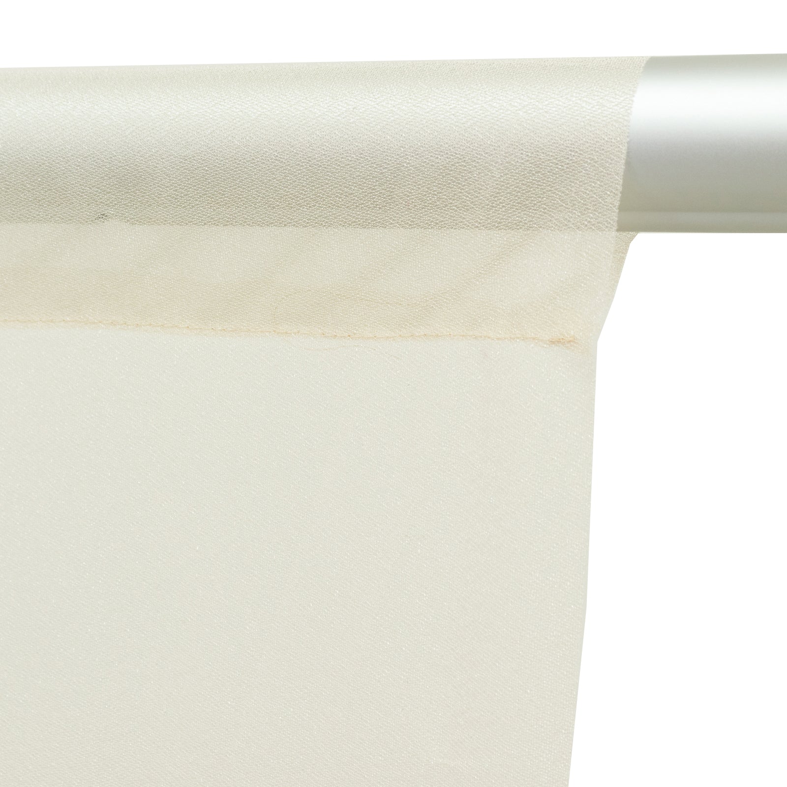 Beige sheer backdrop curtain panel for wedding arch draping.