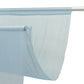 Dusty blue sheer backdrop curtain panel for wedding arch draping.