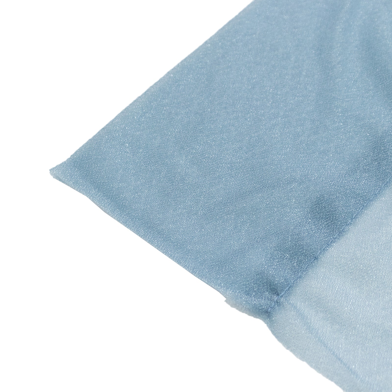 Dusty blue sheer backdrop curtain panel for wedding arch draping.