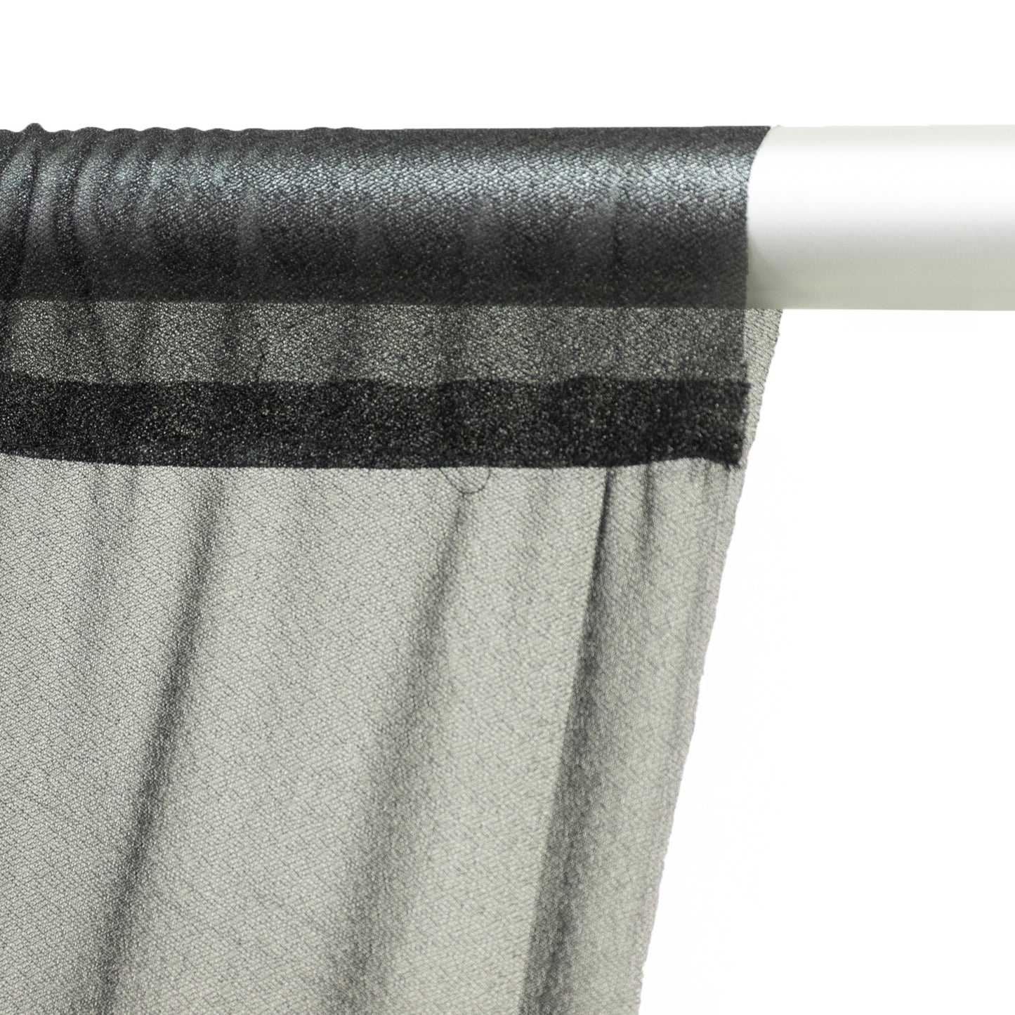 Black sheer backdrop curtain panel for wedding arch drape.
