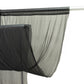 Black sheer backdrop curtain panel for weddings and events.