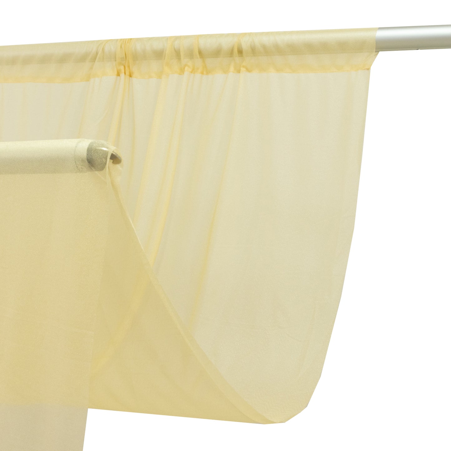 Sheer Backdrop Curtain Panel 5ft × 10ft Champagne – Wedding Arch Drape with Rod Pocket