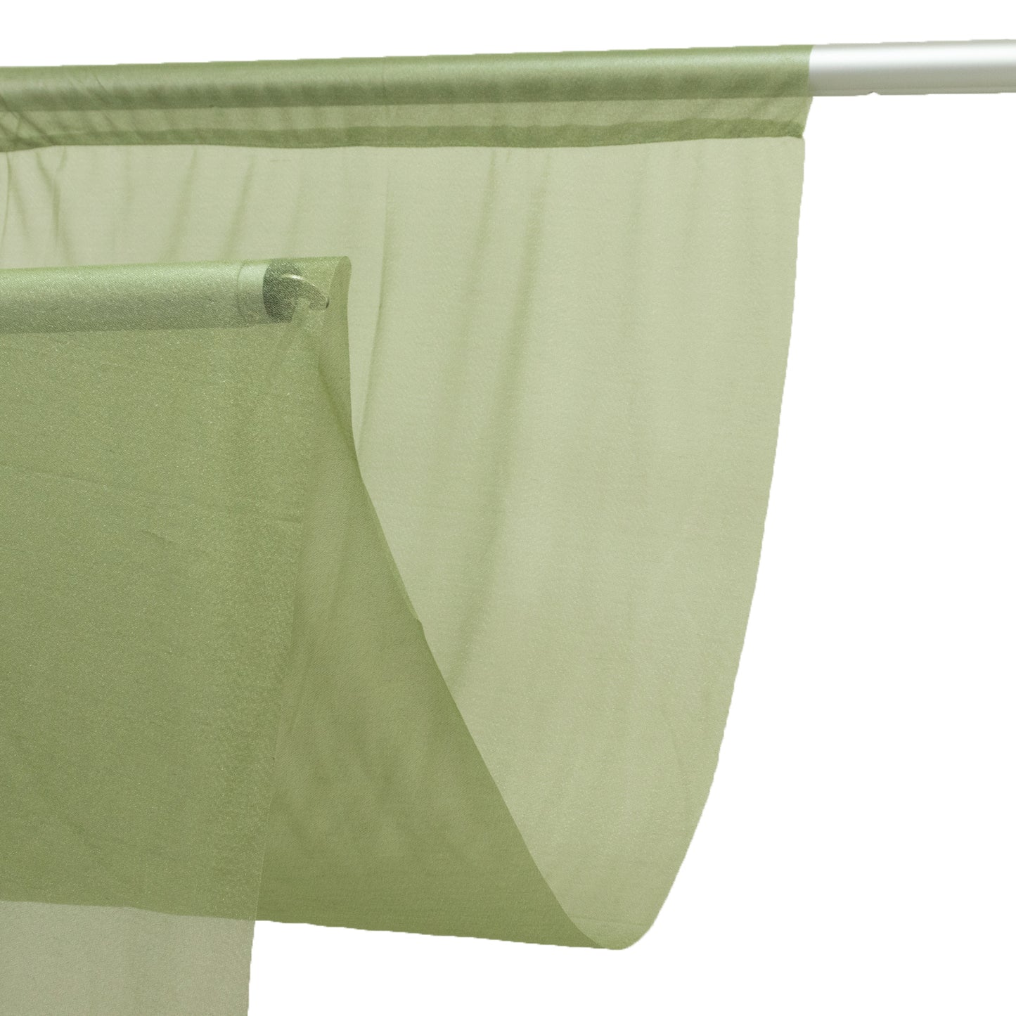 Sheer Backdrop Curtain Panel 5ft × 10ft Dusty Sage Green – Wedding Arch Drape with Rod Pocket