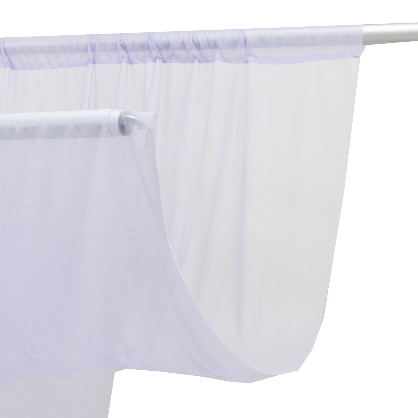 Sheer lavender lilac backdrop curtain panel for wedding decor.