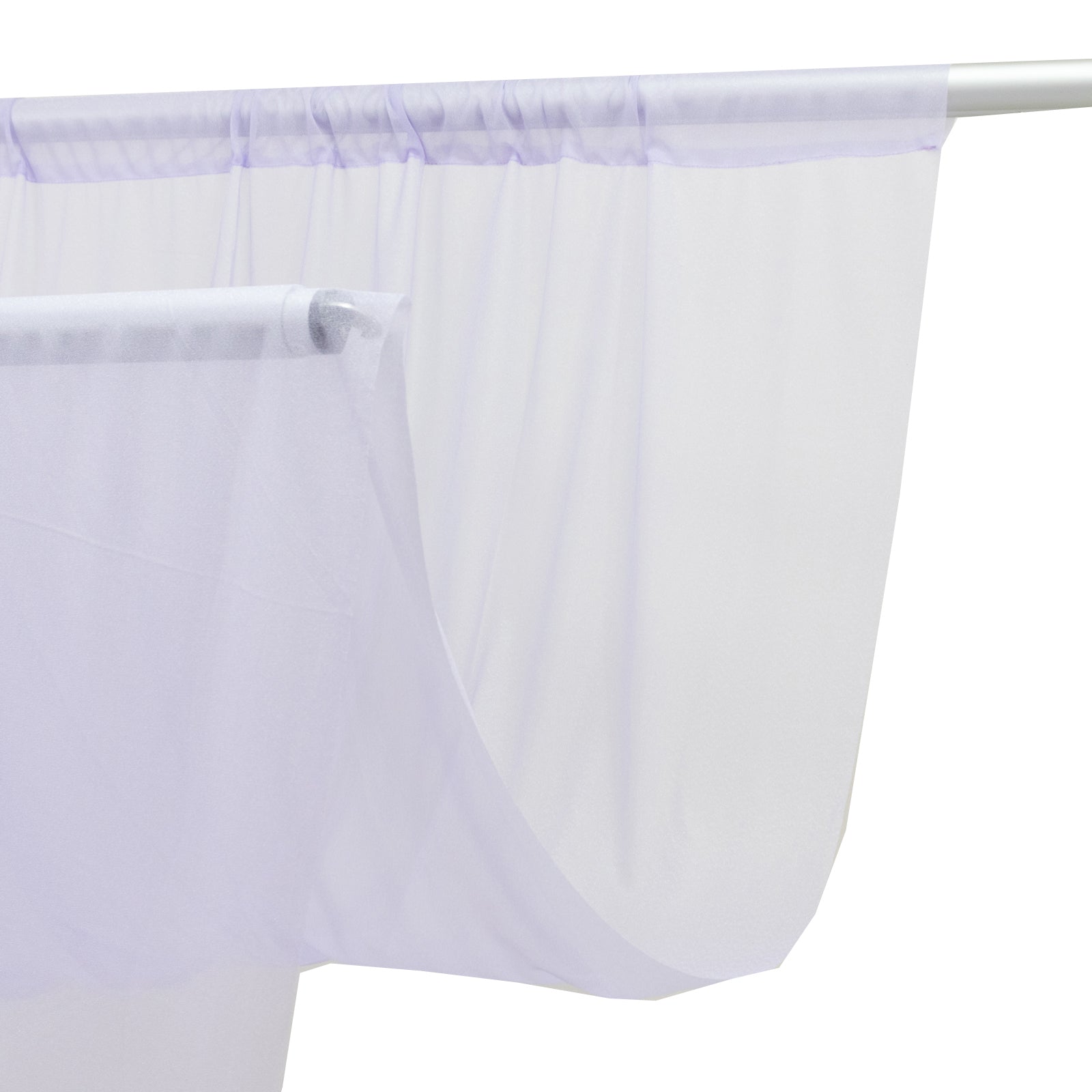 Sheer lavender lilac backdrop curtain panel for wedding decor.