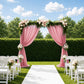 Mauve sheer backdrop curtain panel for wedding arch drape.
