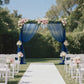 Sheer Backdrop Curtain Panel 5ft × 10ft Navy Blue – Wedding Arch Drape with Rod Pocket