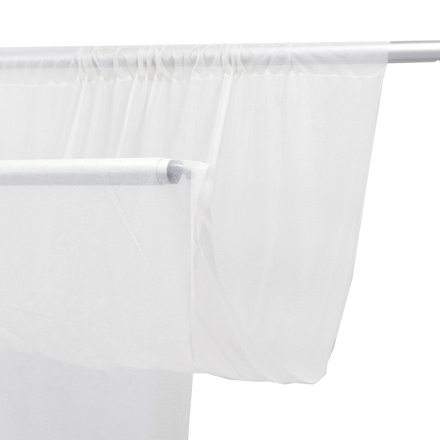 Sheer Backdrop Curtain Panel 5ft × 10ft White – Wedding Arch Drape with Rod Pocket