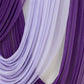 Lavender lilac sheer chiffon backdrop valance drapes.