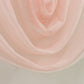 Blush sheer chiffon valance curtain draped elegantly.