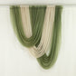 Beige Sheer Chiffon Valance Curtain draped with green accents.