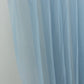 Dusty blue sheer chiffon valance curtain drape for wedding backdrop.