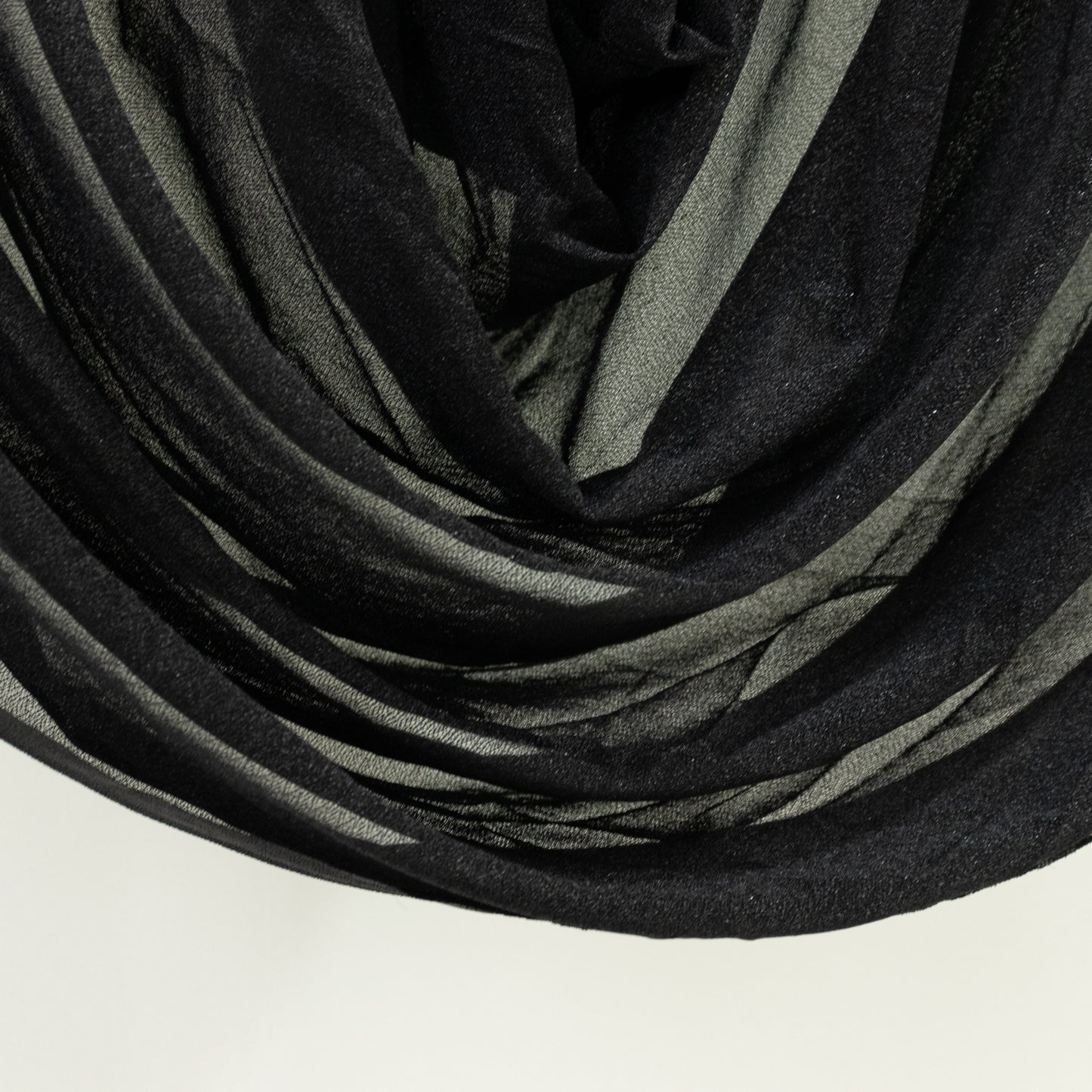 Black sheer chiffon valance curtain drape for wedding arch.