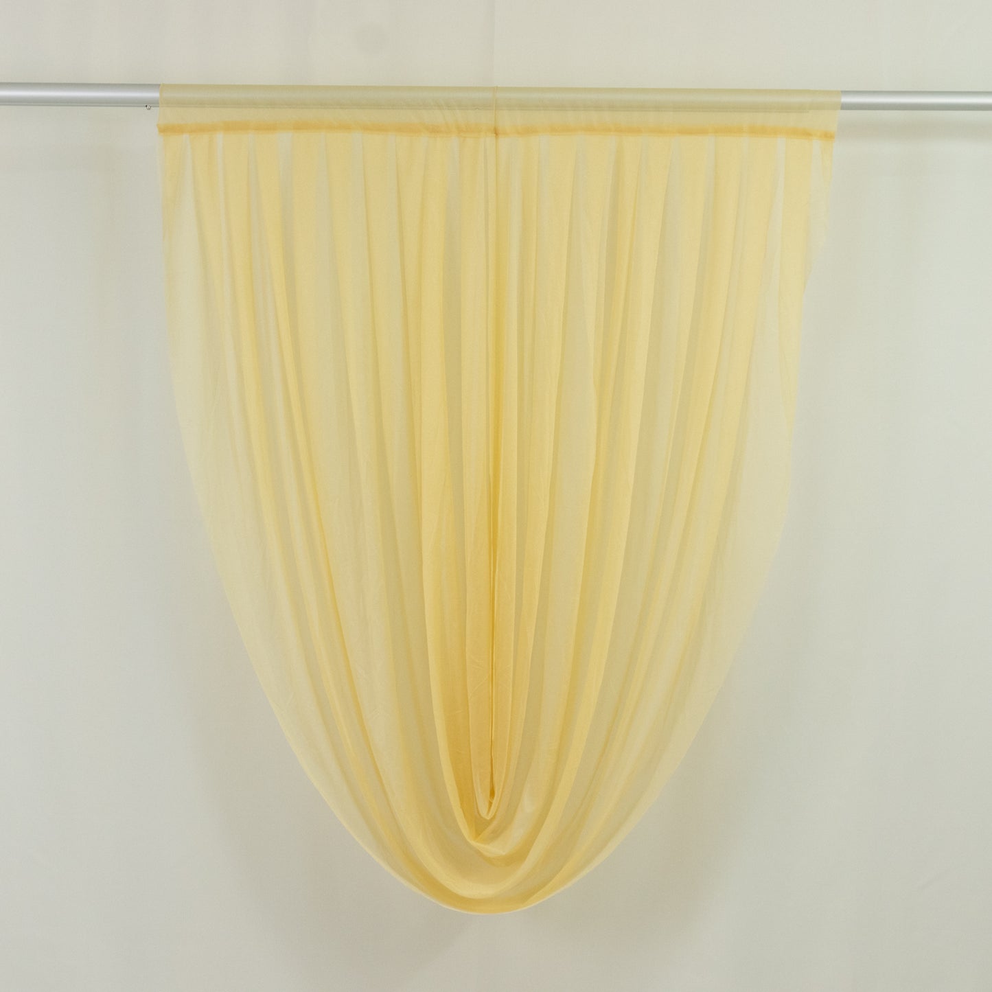 Champagne Sheer Chiffon Valance Curtain 4ft x 5ft –  Wedding Arch Drape with Rod Pocket, Voile Backdrop Panel