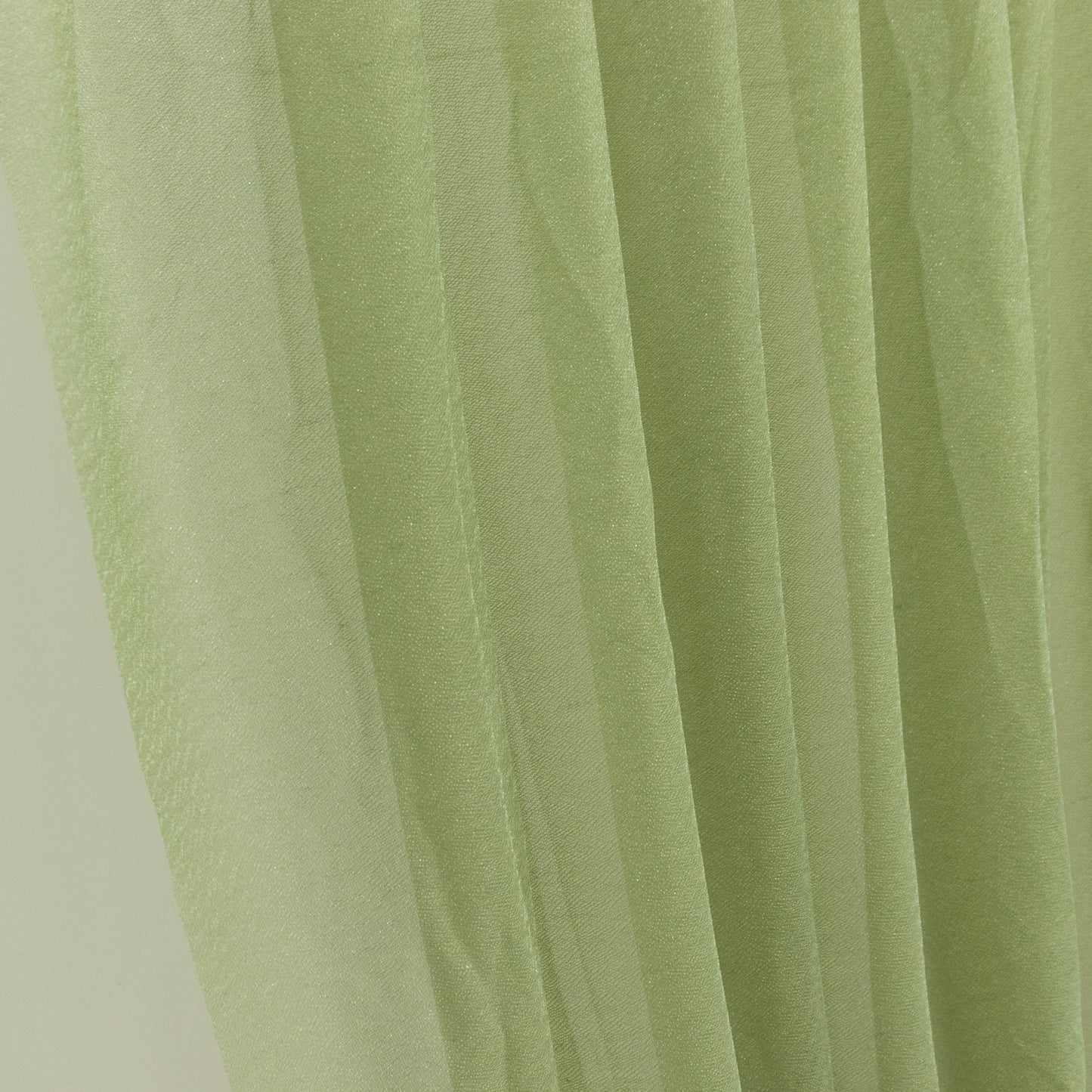 Dusty sage green sheer chiffon valance curtain drape.