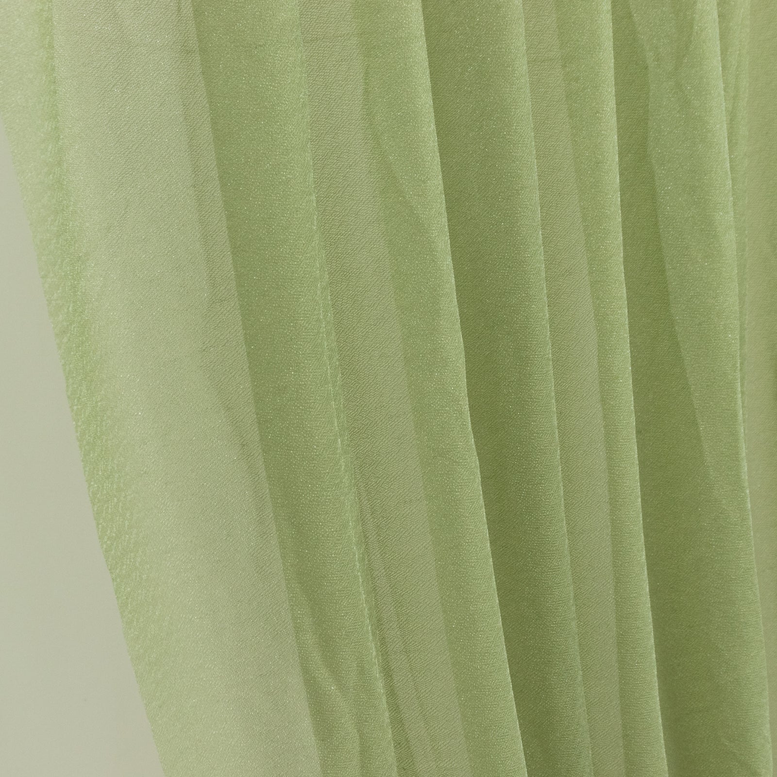 Dusty sage green sheer chiffon valance curtain drape.