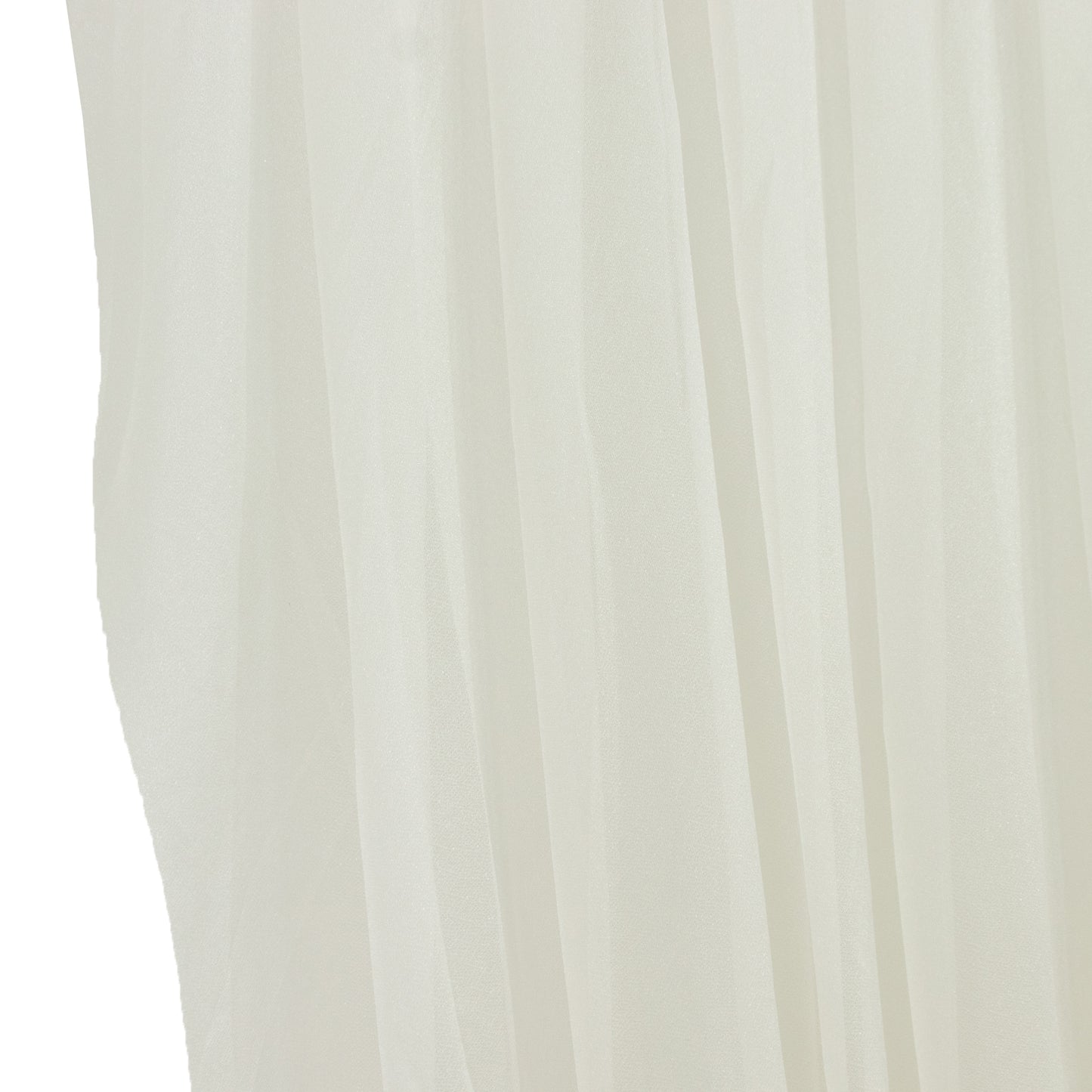 Ivory sheer chiffon valance curtain drape for wedding arch backdrop.