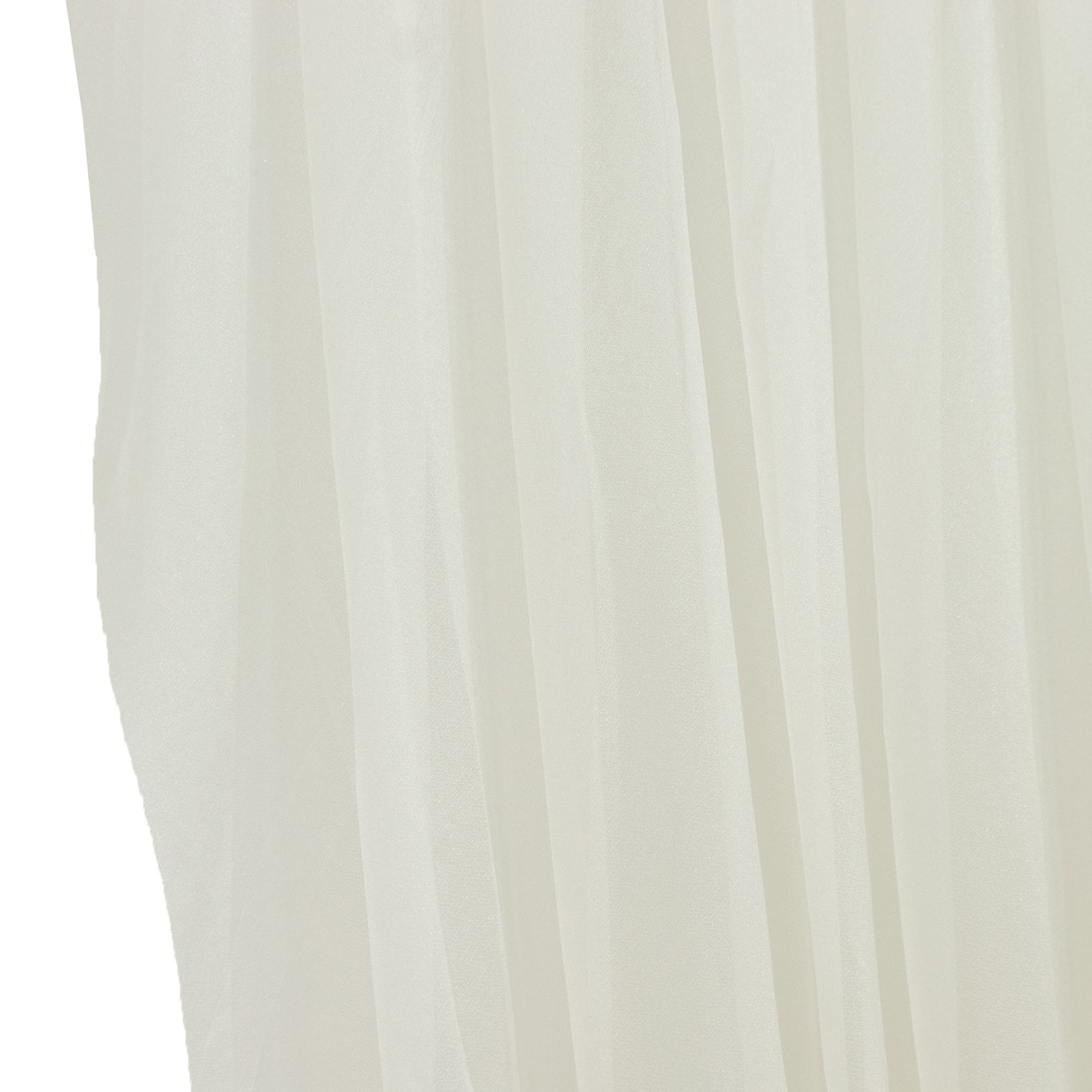 Ivory sheer chiffon valance curtain drape for wedding arch backdrop.