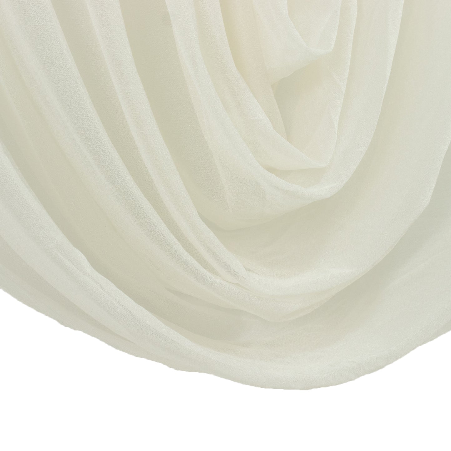 Ivory sheer chiffon valance curtain, perfect for wedding arch draping.