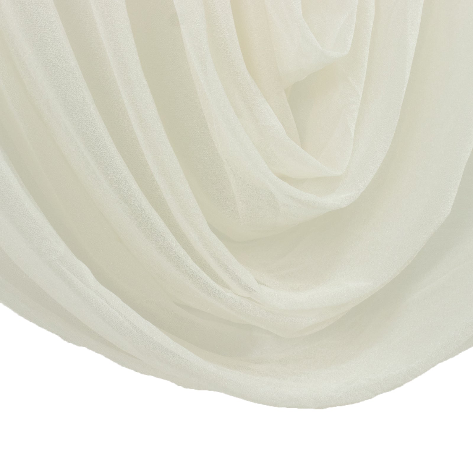 Ivory sheer chiffon valance curtain, perfect for wedding arch draping.