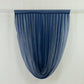 Navy blue sheer chiffon valance curtain draped elegantly.