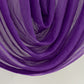 Purple sheer chiffon valance curtain draped elegantly.