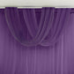Purple sheer chiffon valance curtain draped elegantly on a rod.