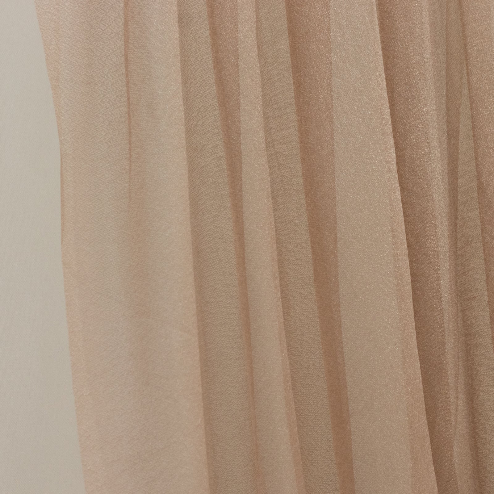 Taupe sheer chiffon valance curtain drape, perfect for weddings.