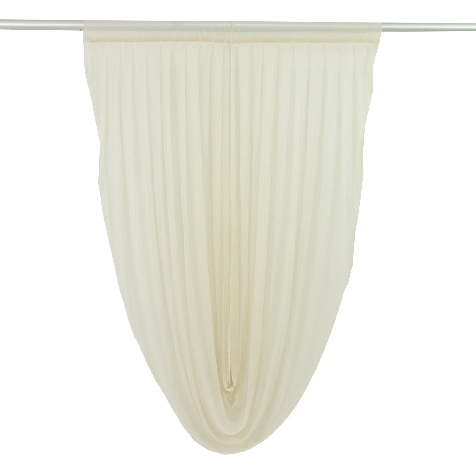 Beige sheer curtain drape for elegant window decor.