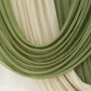 Dusty sage green sheer chiffon valance curtain draped elegantly.