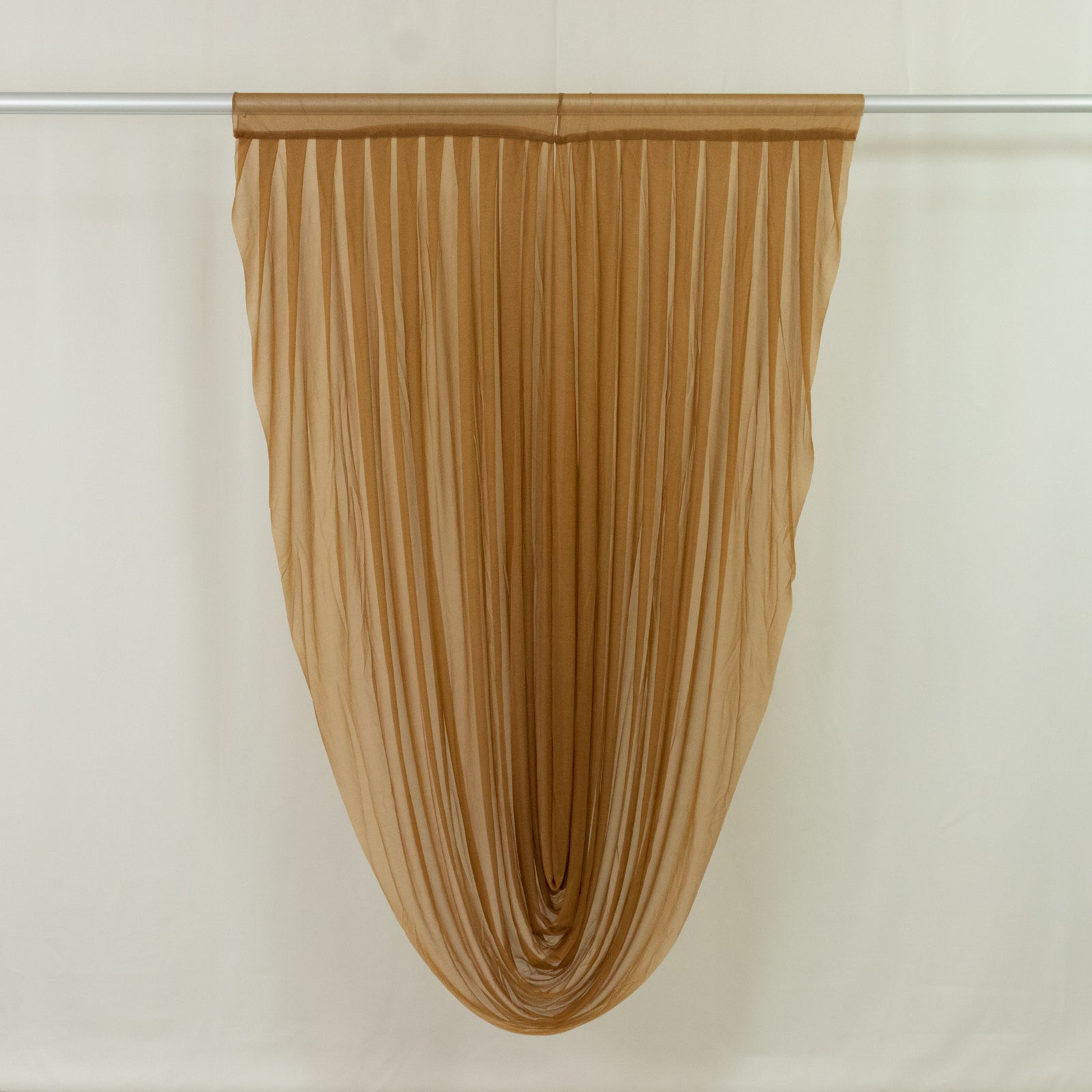 Elegant gold sheer curtain with pleated design