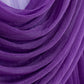 Purple sheer chiffon valance curtain draped elegantly.