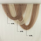 Taupe sheer chiffon valance curtain draped elegantly.