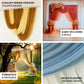Taupe sheer chiffon valance curtain draped elegantly for wedding decor.