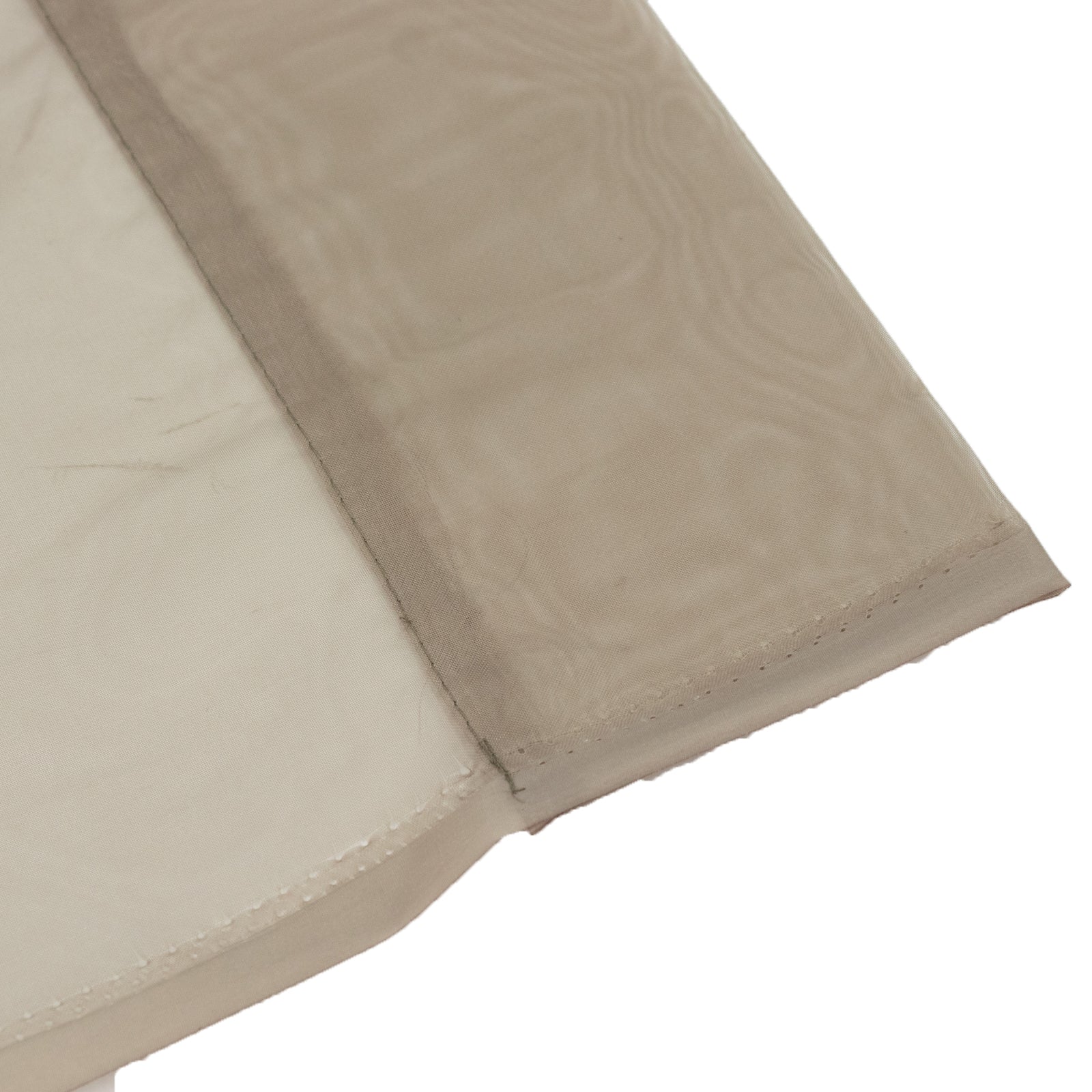 Natural sheer chiffon backdrop curtain panel in light beige.
