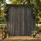 Black chiffon backdrop curtain panel with sheer draping fabric.
